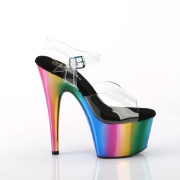 Plateau regenboog 18 cm ADORE-708RC paaldans schoenen met hoge hakken