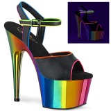 Plateau regenboog 18 cm ADORE-709RC-02 paaldans schoenen met hoge hakken