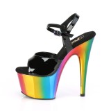 Plateau regenboog 18 cm ADORE-709RC-02 paaldans schoenen met hoge hakken