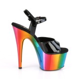 Plateau regenboog 18 cm ADORE-709RC-02 paaldans schoenen met hoge hakken