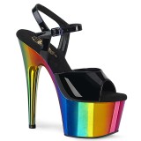 Plateau regenboog 18 cm ADORE-709RC paaldans schoenen met hoge hakken