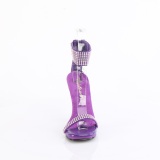 Purple 11,5 cm CHIC-40 ankle straps stiletto metal heels sandals