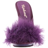 Purple 13 cm POISE-501F Marabou Feathers Mules Shoes