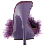 Purple 13 cm POISE-501F Marabou Feathers Mules Shoes