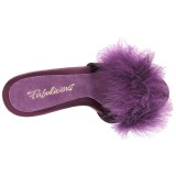 Purple 13 cm POISE-501F Marabou Feathers Mules Shoes