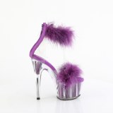 Purple 18 cm ADORE-724F exotic pole dance high heel sandals with feathers