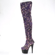 Purple Sequins 20 cm ADORE-3020 Exotic pole dance overknee boots
