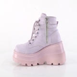 Purple faux suede 11,5 cm SHAKER-52 wedge ankle boots platform