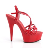 Red 15 cm Pleaser DELIGHT-613 Womens High Heel Sandals