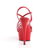 Red 15 cm Pleaser DELIGHT-613 Womens High Heel Sandals