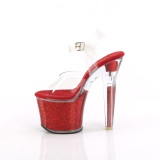 Red 18 cm LOVESICK-708SG glitter platform sandals shoes