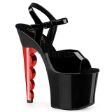Red 18 cm Pleaser SCALLOP-709CH Platform High Heel Shoes