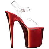 Red 20 cm FLAMINGO-808 Chrome Platform High Heels