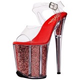 Red 20 cm FLAMINGO-808G High Heels Glitter Platform