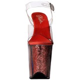 Red 20 cm FLAMINGO-808G High Heels Glitter Platform