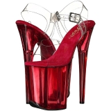 Red 20 cm FLAMINGO-808T Acrylic Platform High Heeled Sandal