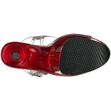 Red 20 cm FLAMINGO-808T Acrylic Platform High Heeled Sandal