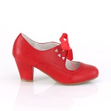 Red 6,5 cm WIGGLE-32 retro vintage cuben heels maryjane pumps