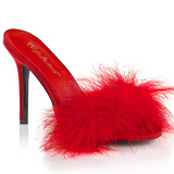 Red Feathers 10 cm CLASSIQUE-01F High Women Mules Shoes for Men