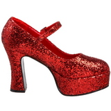 Red Glitter 11 cm MARYJANE-50G Platform Pumps Mary Jane