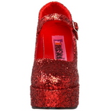 Red Glitter 11 cm MARYJANE-50G Platform Pumps Mary Jane