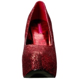 Red Glitter 14,5 cm Burlesque TEEZE-06GW mens pumps for wide feets