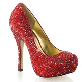 Red Glittering Stones 13,5 cm FELICITY-20 Womens High Heels Shoes