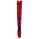 Red Leatherette 15 cm DELIGHT-3019 Platform Thigh High Boots