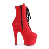 Red Leatherette 18 cm ADORE-1020FS lace up ankle boots