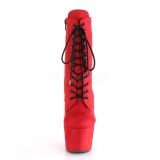 Red Leatherette 18 cm ADORE-1020FS lace up ankle boots
