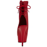 Red Matte 15 cm DELIGHT-1018 Platform Ankle Calf Boots