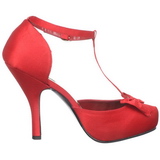 Red Satin 12 cm retro vintage CUTIEPIE-12 Pumps with low heels