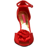 Red Satin 9,5 cm ROSA-02 Womens High Heel Sandals