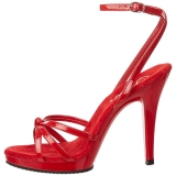 Red Shiny 12 cm FLAIR-436 Womens High Heel Sandals