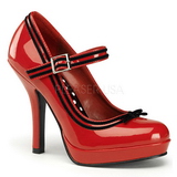 Red Shiny 12 cm PINUP SECRET-15 Mary Jane Platform Pumps