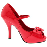 Red Shiny 12 cm retro vintage CUTIEPIE-08 Platform Pumps Open Toe