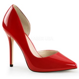 Red Shiny 13 cm AMUSE-22 Low Heeled Classic Pumps Shoes