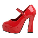 Red Shiny 13 cm DOLLY-50 Mary Jane Platform Pumps