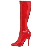 Red Shiny 13 cm SEDUCE-2000 High Heeled Womens Boots for Men