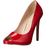 Red Shiny 13 cm SEXY-42 Low Heeled Classic Pumps Shoes