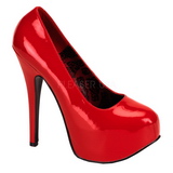 Red Shiny 14,5 cm Burlesque BORDELLO TEEZE-06 Platform Pumps