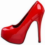 Red Shiny 14,5 cm Burlesque BORDELLO TEEZE-06 Platform Pumps