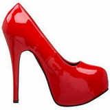 Red Shiny 14,5 cm Burlesque BORDELLO TEEZE-06 Platform Pumps