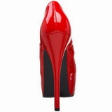 Red Shiny 14,5 cm Burlesque BORDELLO TEEZE-06 Platform Pumps