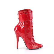 Red Shiny 15 cm DOMINA-1023 Womens Ankle Boots for Men