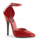 Red Shiny 15 cm DOMINA-402 High Heel Pumps for Men