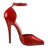 Red Shiny 15 cm DOMINA-402 High Heel Pumps for Men