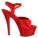 Red Shiny 15 cm Pleaser KISS-209 High Heels Platform