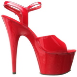 Red Shiny 18 cm ADORE-709 High Heels Platform