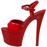 Red Shiny 18 cm Pleaser SKY-309 High Heels Platform